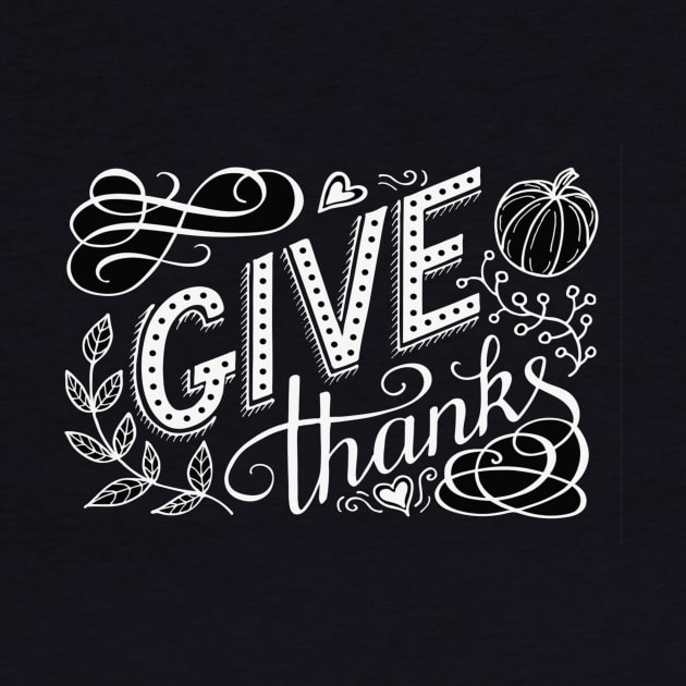 Give thanks hand lettering quote in chalk board style by amramna